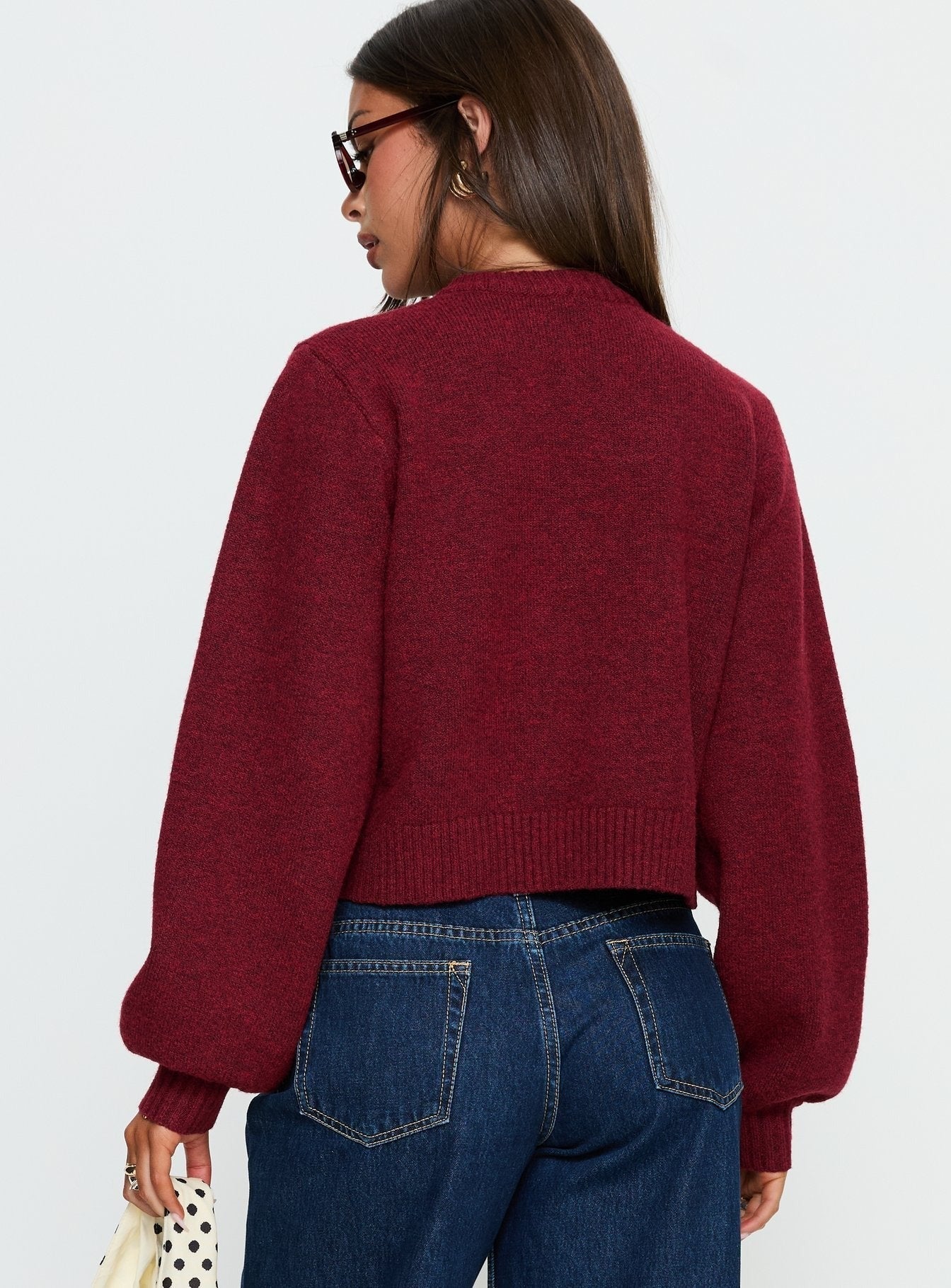 Kammi Button Up Cardigan Red