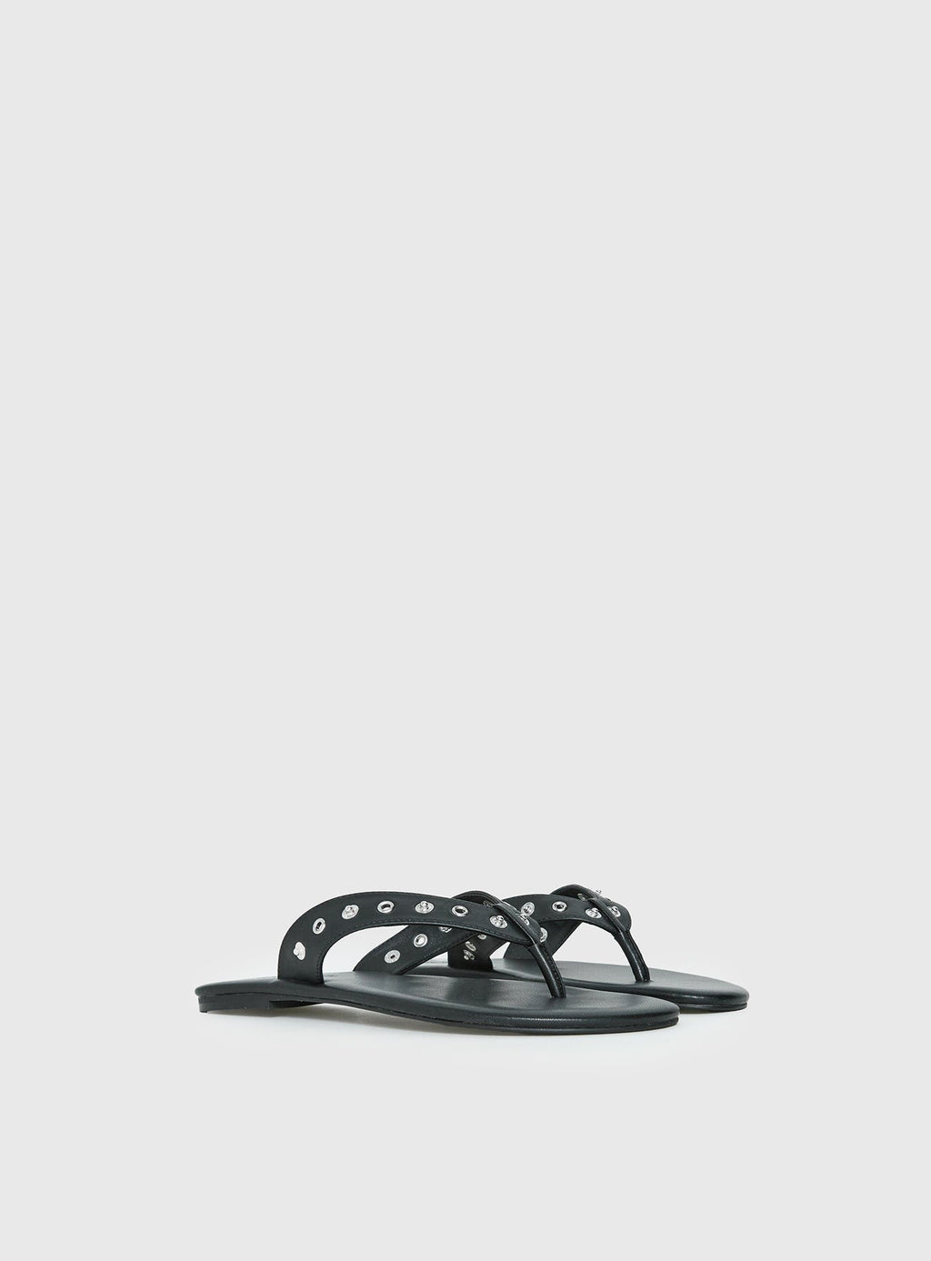 Lyana Eyelet Detail Sandals Black