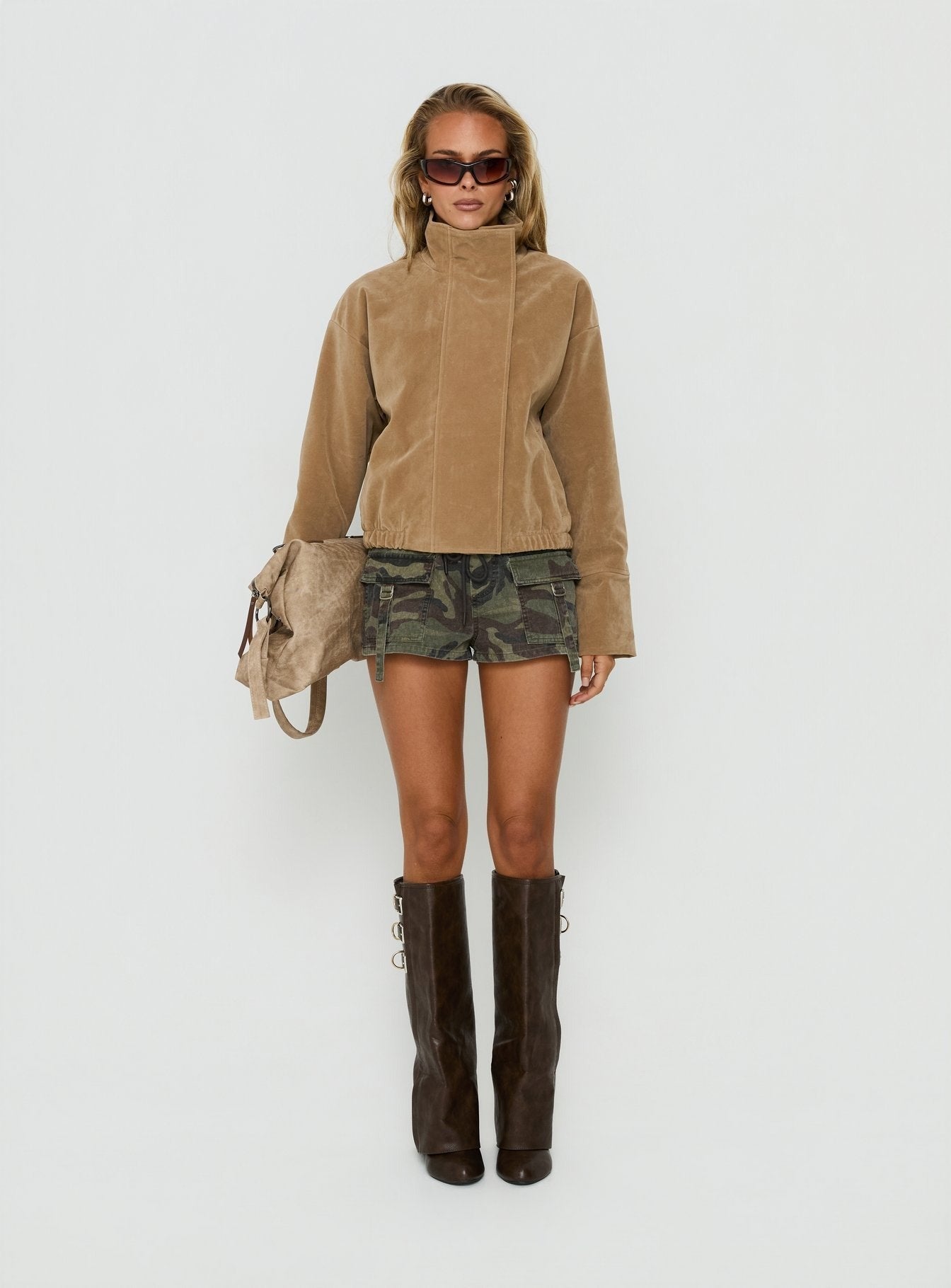 Tayne Funnel Neck Jacket Caramel