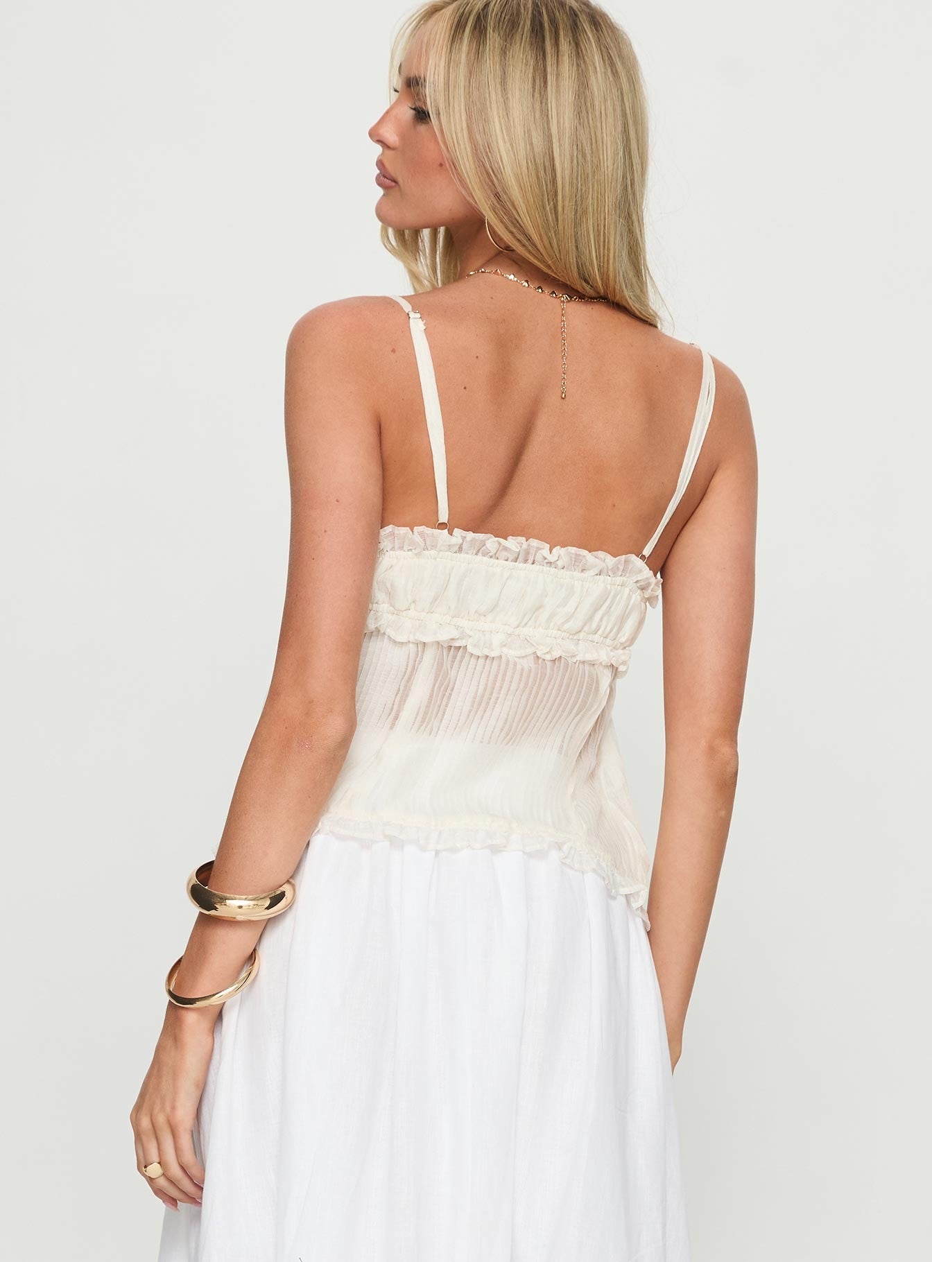 Levonne Textured Layered Bust Shirt Cream