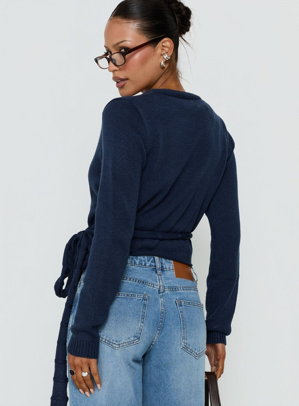 Tonee Wrap Knit Cardigan Navy
