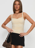 Katee Lace Trim Top Cream