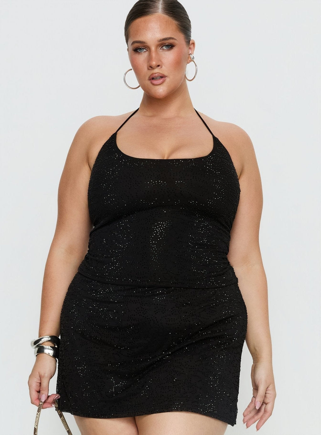 Jenesa Tie Back Top Black Curve