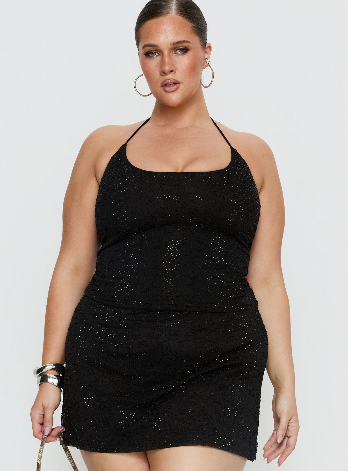 Jenesa Tie Back Top Black Curve