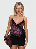 Felecia Lace Wrap Top Pink Multi