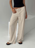 Zodiac Linen Blend Pants Beige