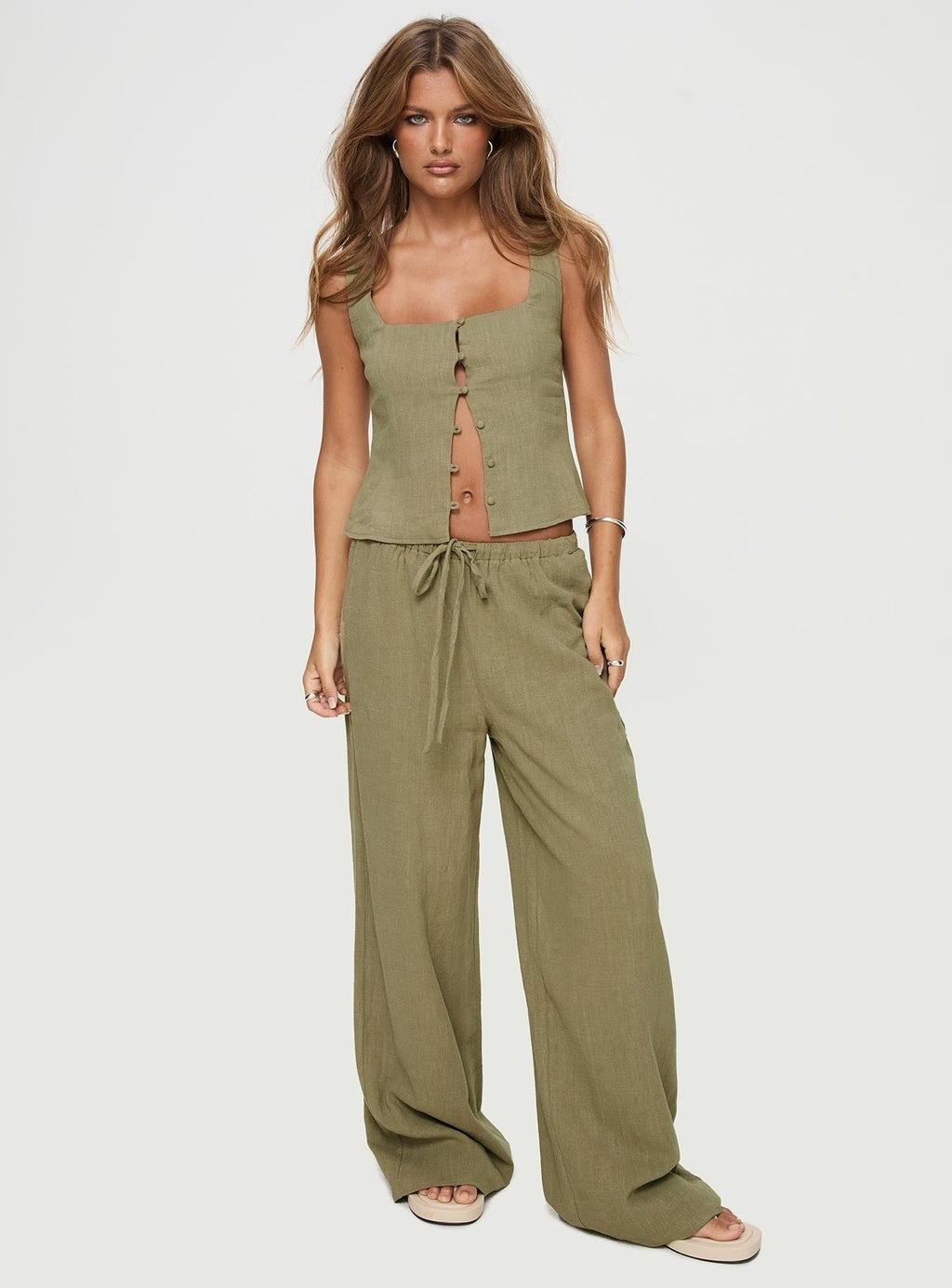 Zodiac Linen Blend Pants Olive