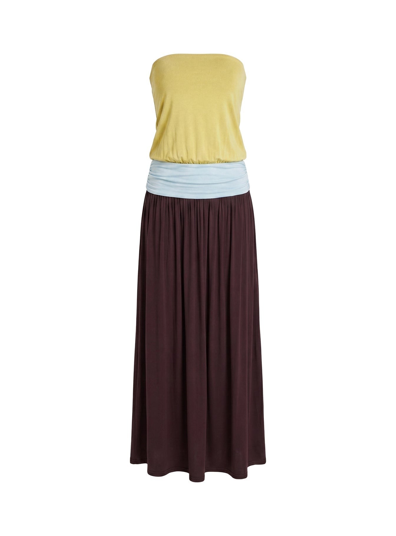 Heart Swarm Colour Block Strapless Maxi Dress Multi