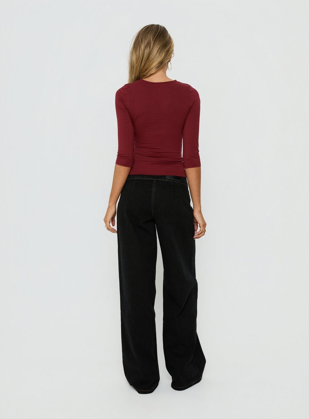 Unwritten Mid Rise Wide Leg Jeans Washed Black