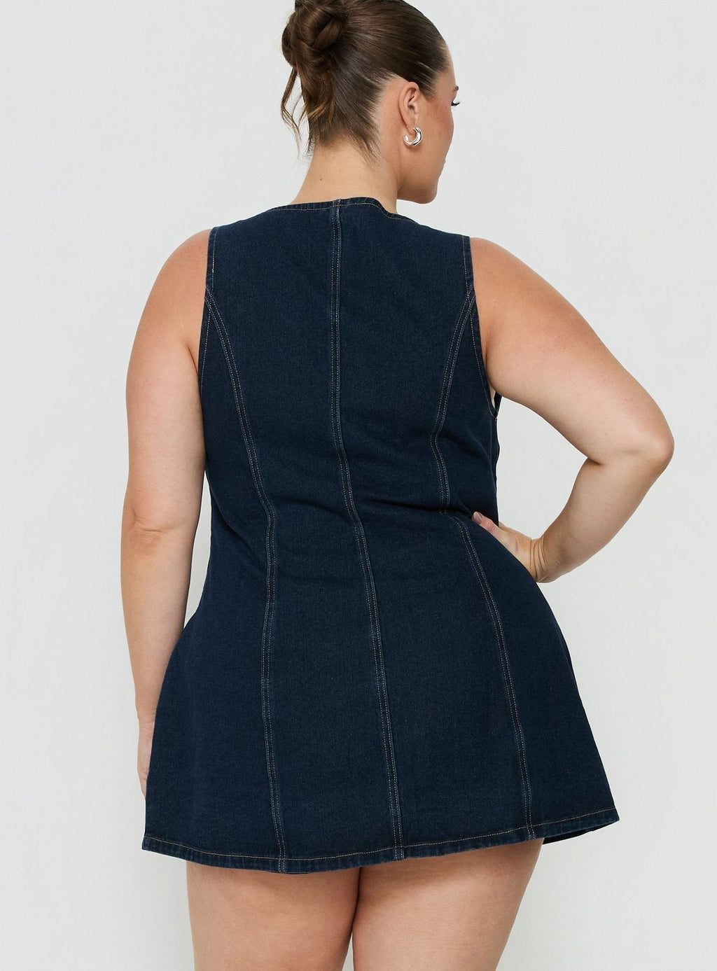 Yumiko Denim Romper Raw Denim Curve