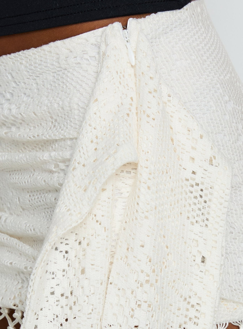 Winita Macrame Tassel Mini Skirt Cream