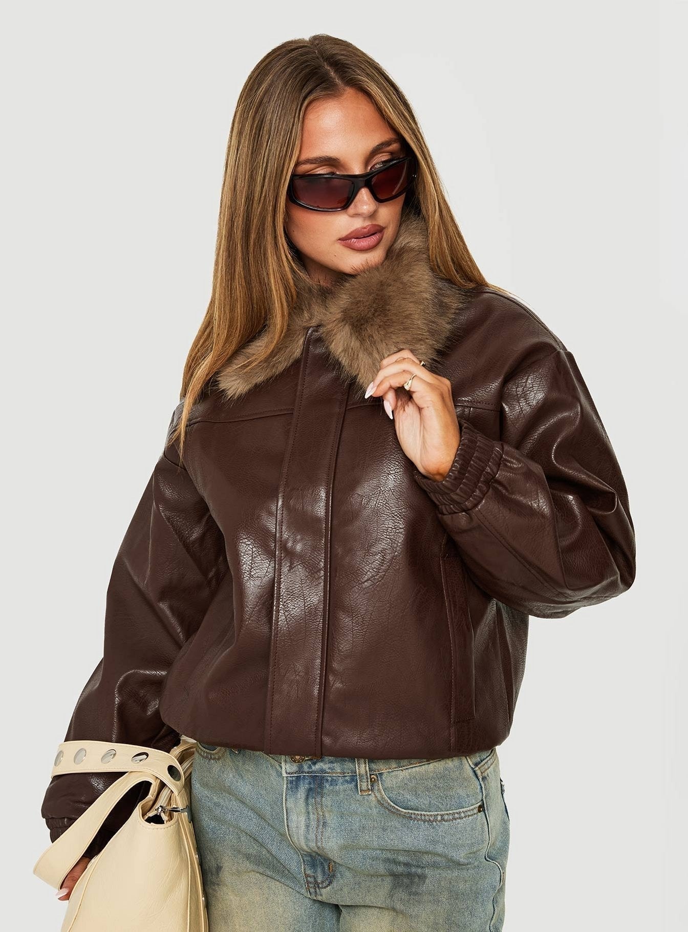 Humankind Faux Fur Jacket Brown