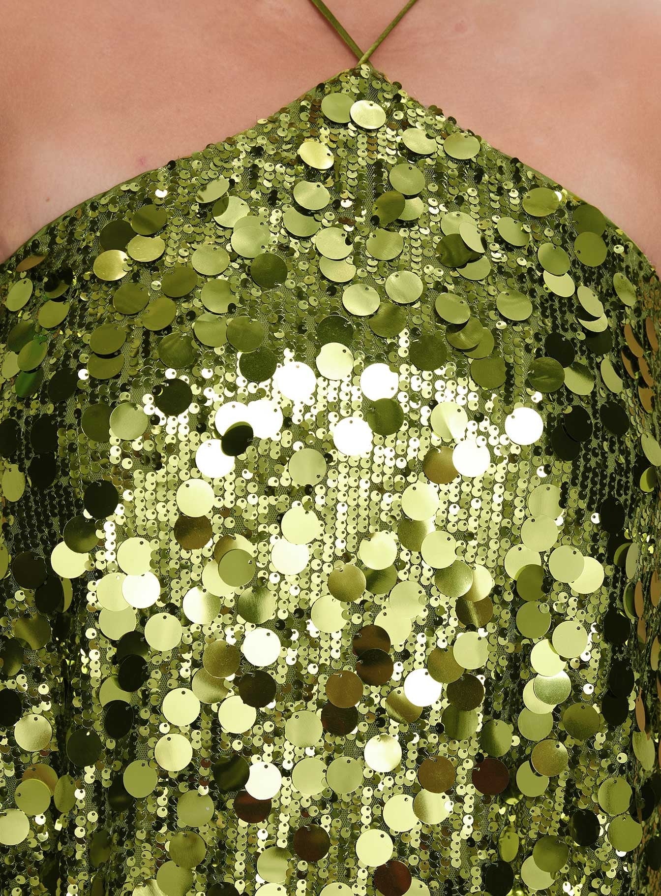Fluorescents Halter Mini Dress Green Curve