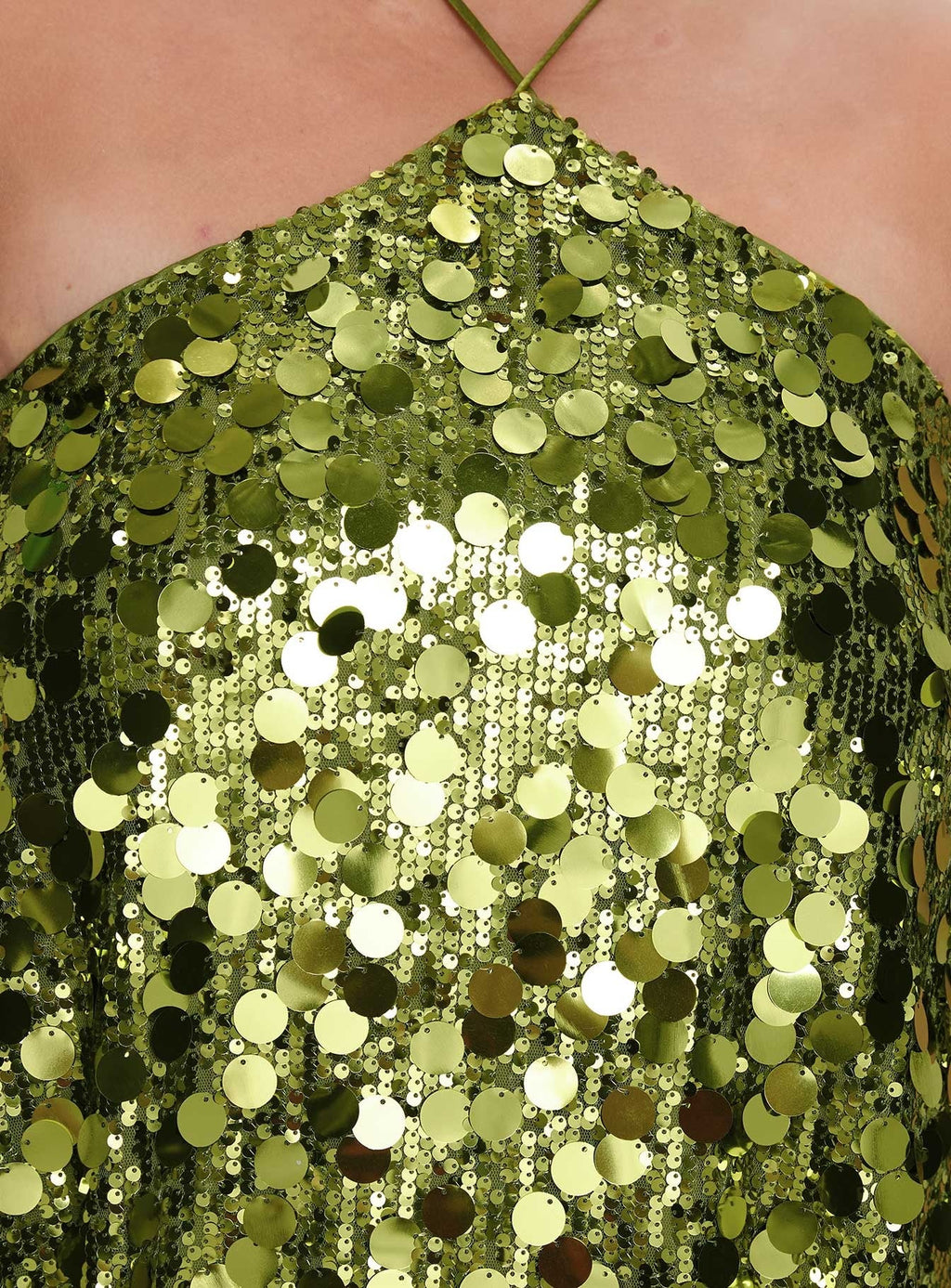 Fluorescents Halter Mini Dress Green Curve