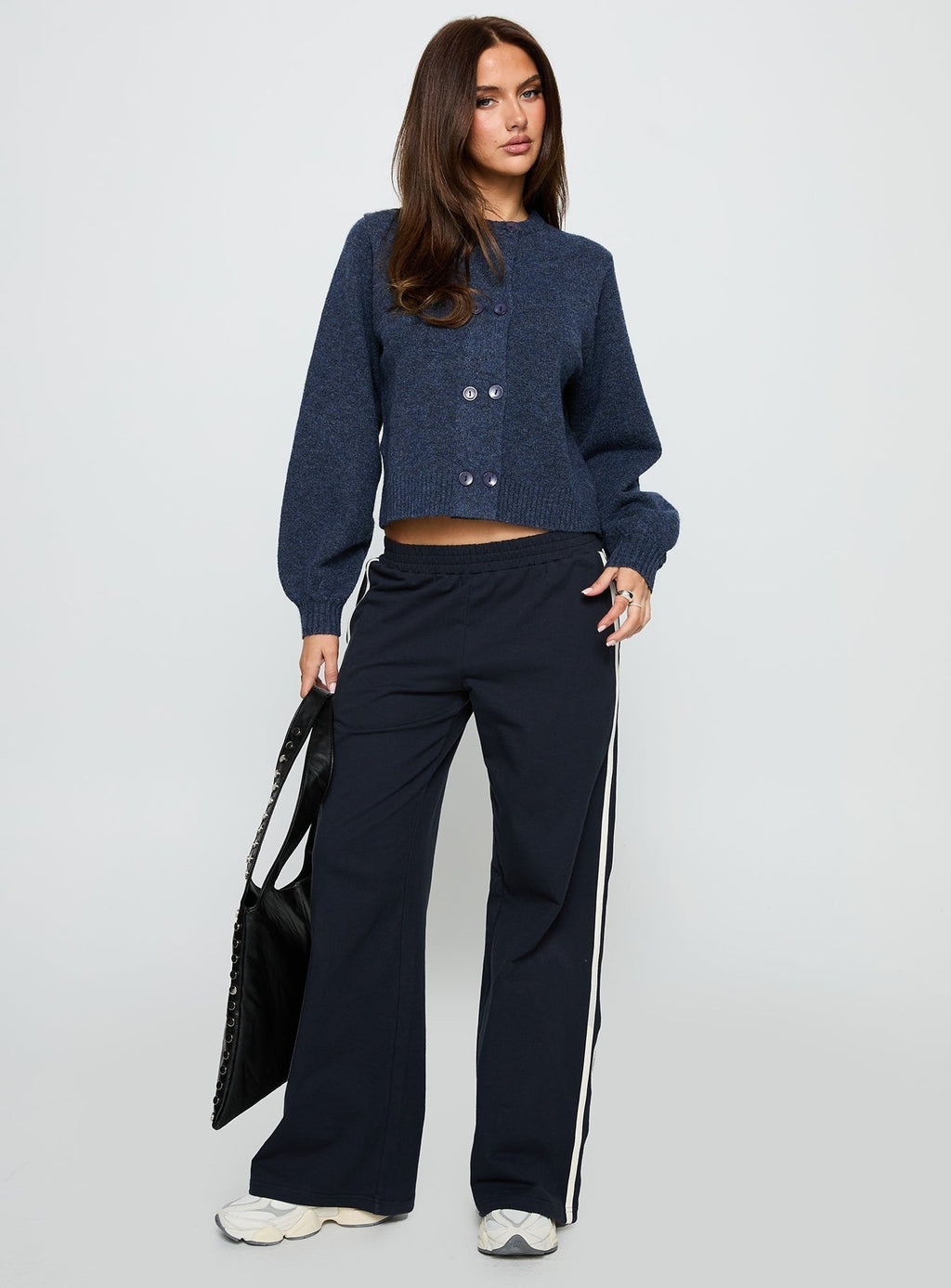 Kammi Button Up Cardigan Navy