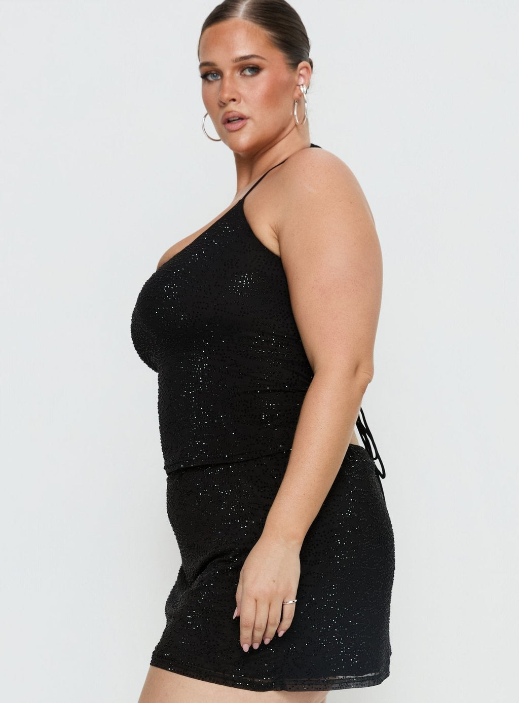 Jenesa Tie Back Top Black Curve
