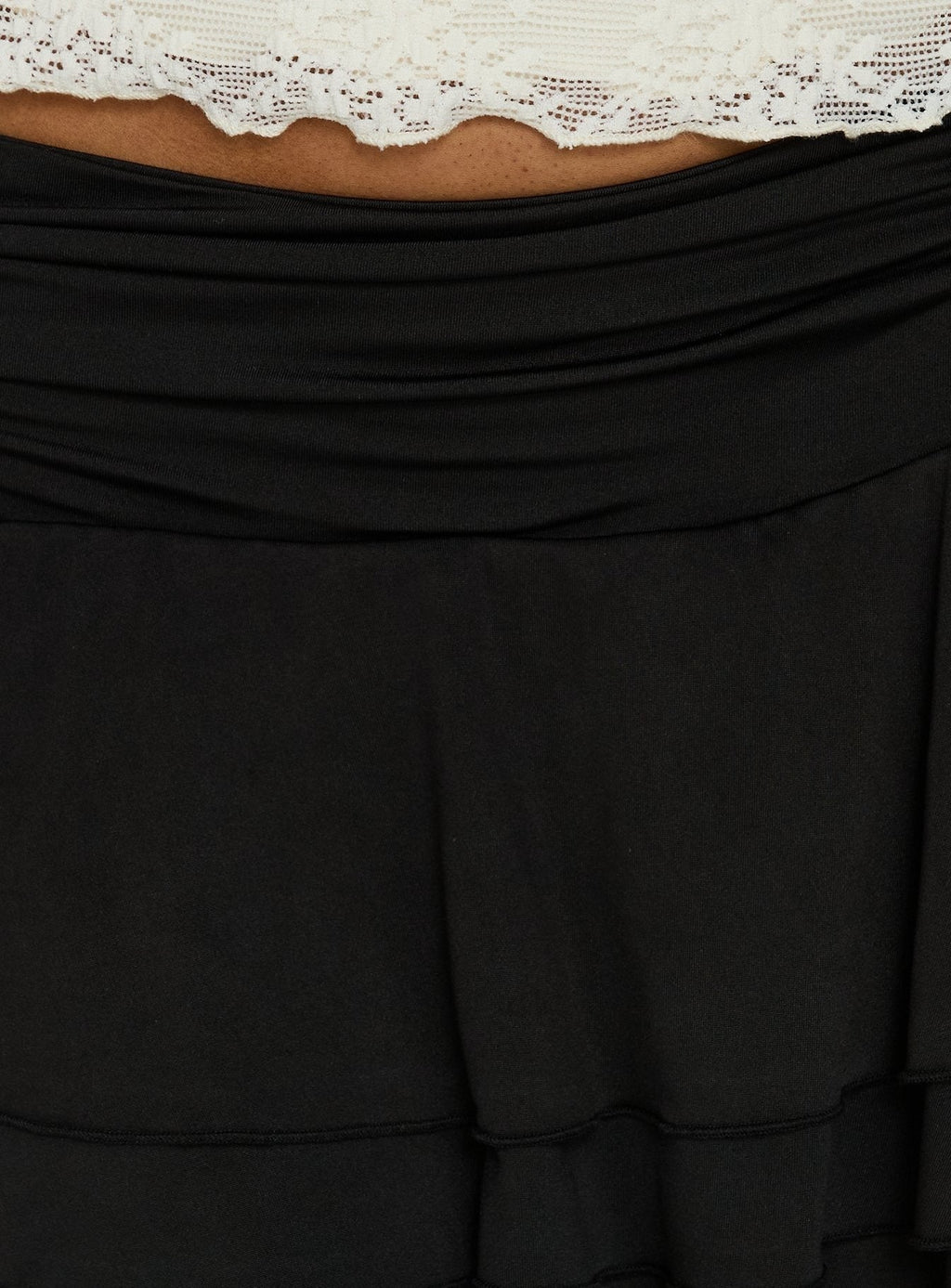 Kaelina Ruched Frill Skort Black