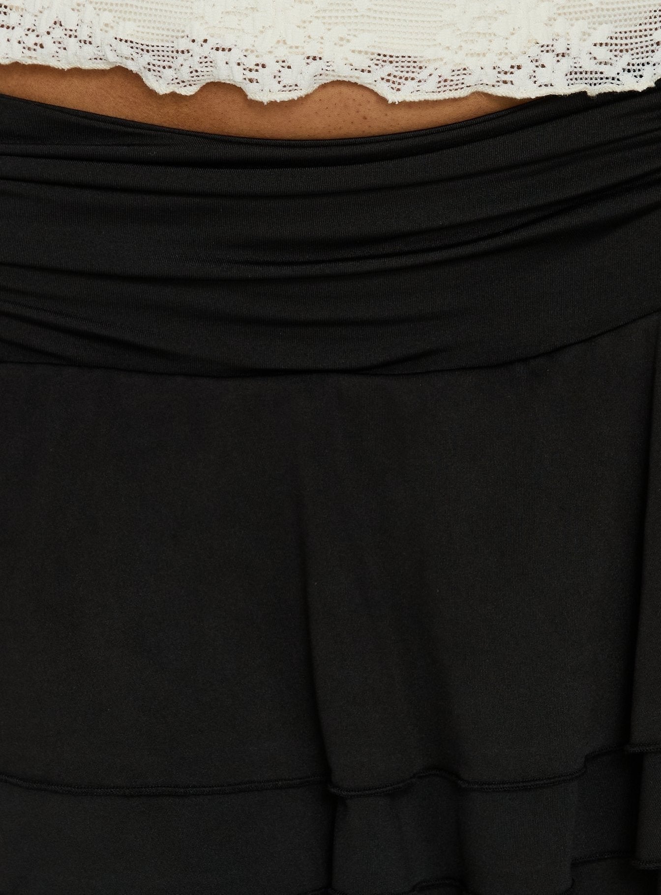 Kaelina Ruched Frill Skort Black