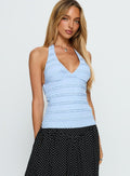 Ileene Textured Halter Top Blue