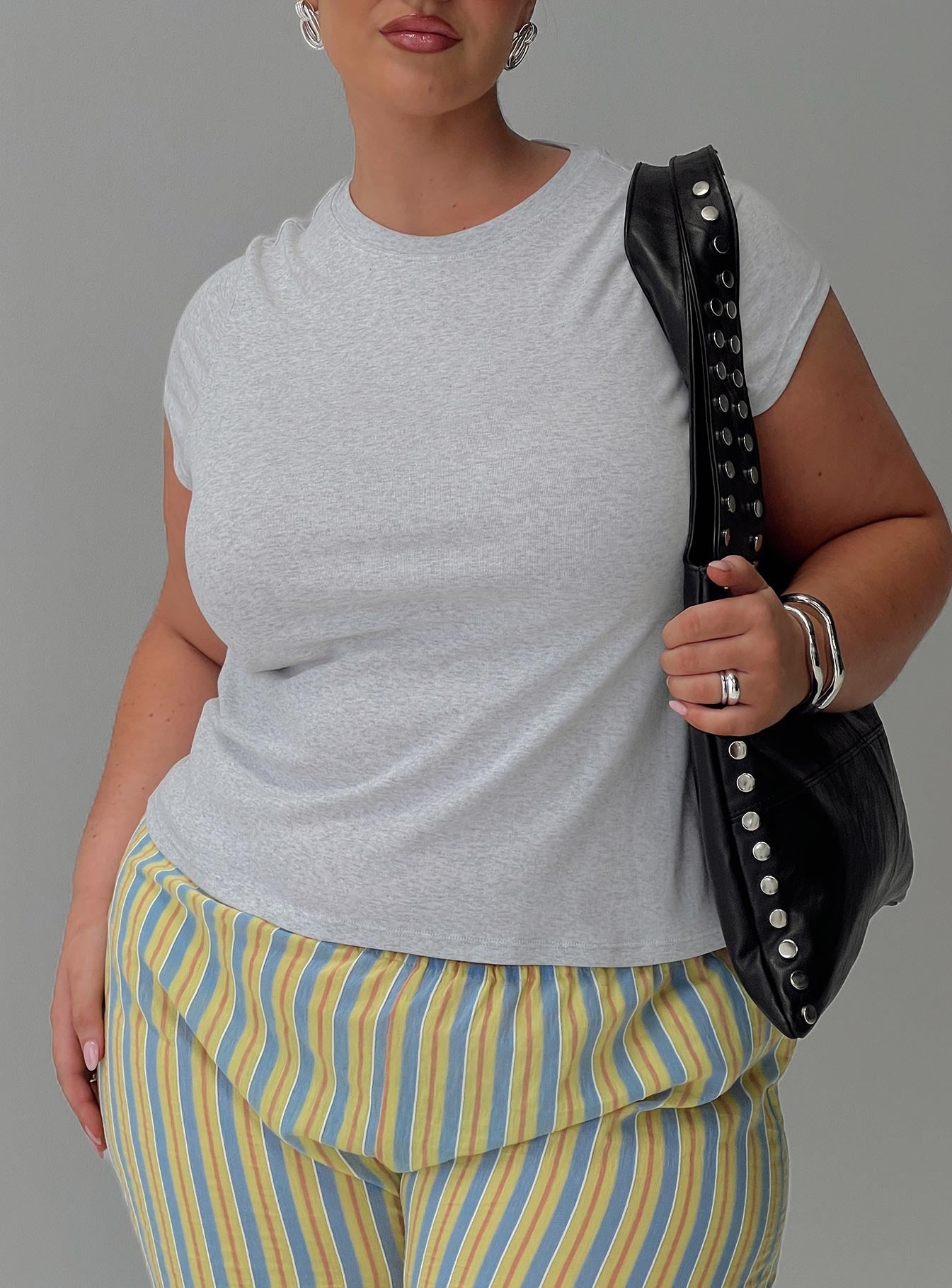 Prestige Longline Baby Tee Grey Curve