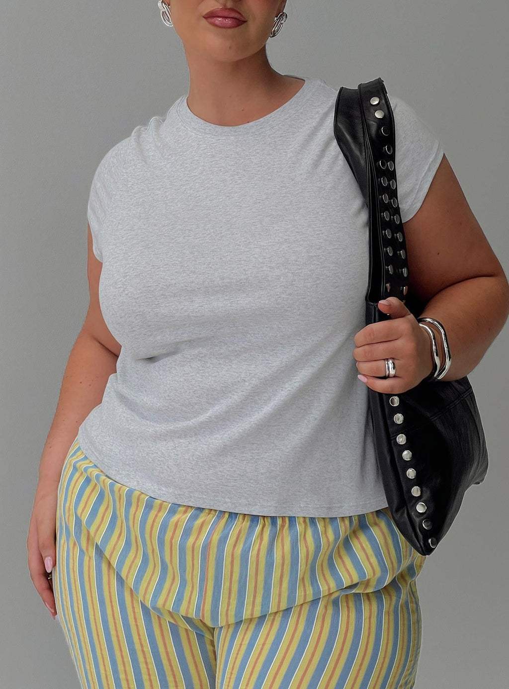 Prestige Longline Baby Tee Grey Curve