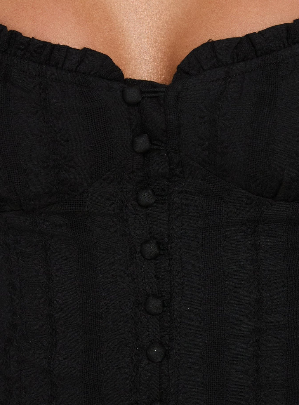 Suiter Frill Detail Top Black