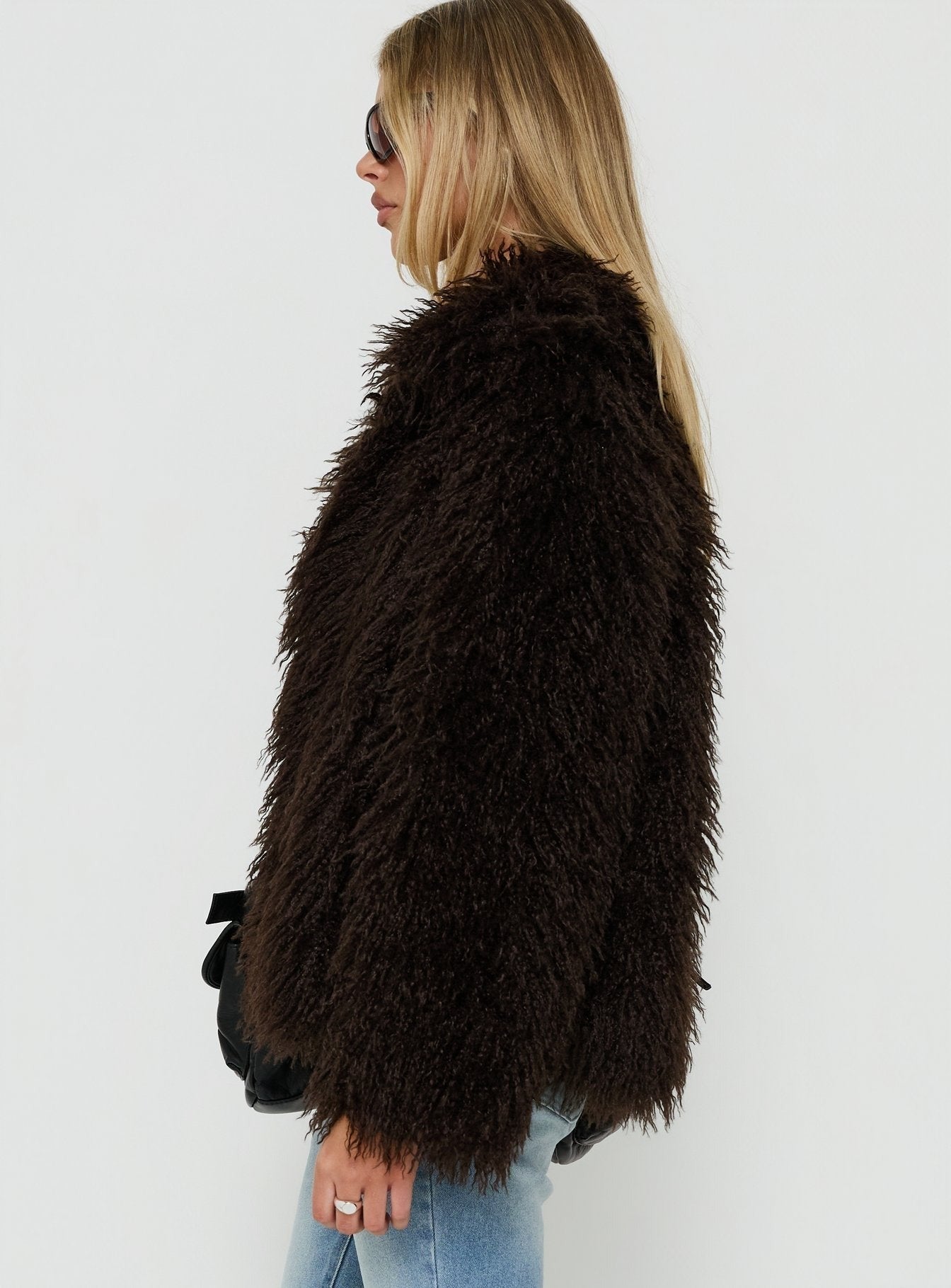 Felicea Faux Fur Jacket Chocolate