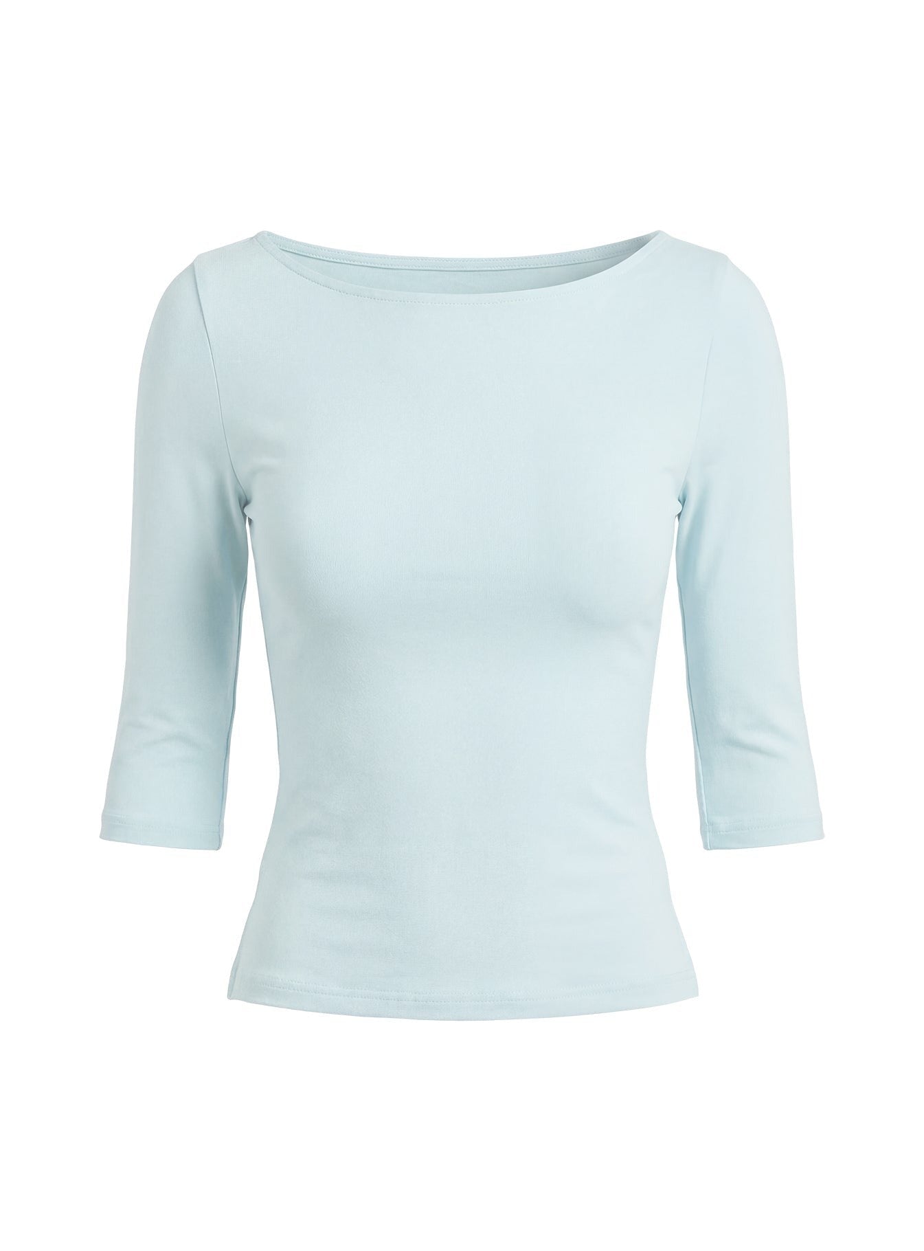 Daily Define Boatneck 3/4 Sleeve Top Icy Blue