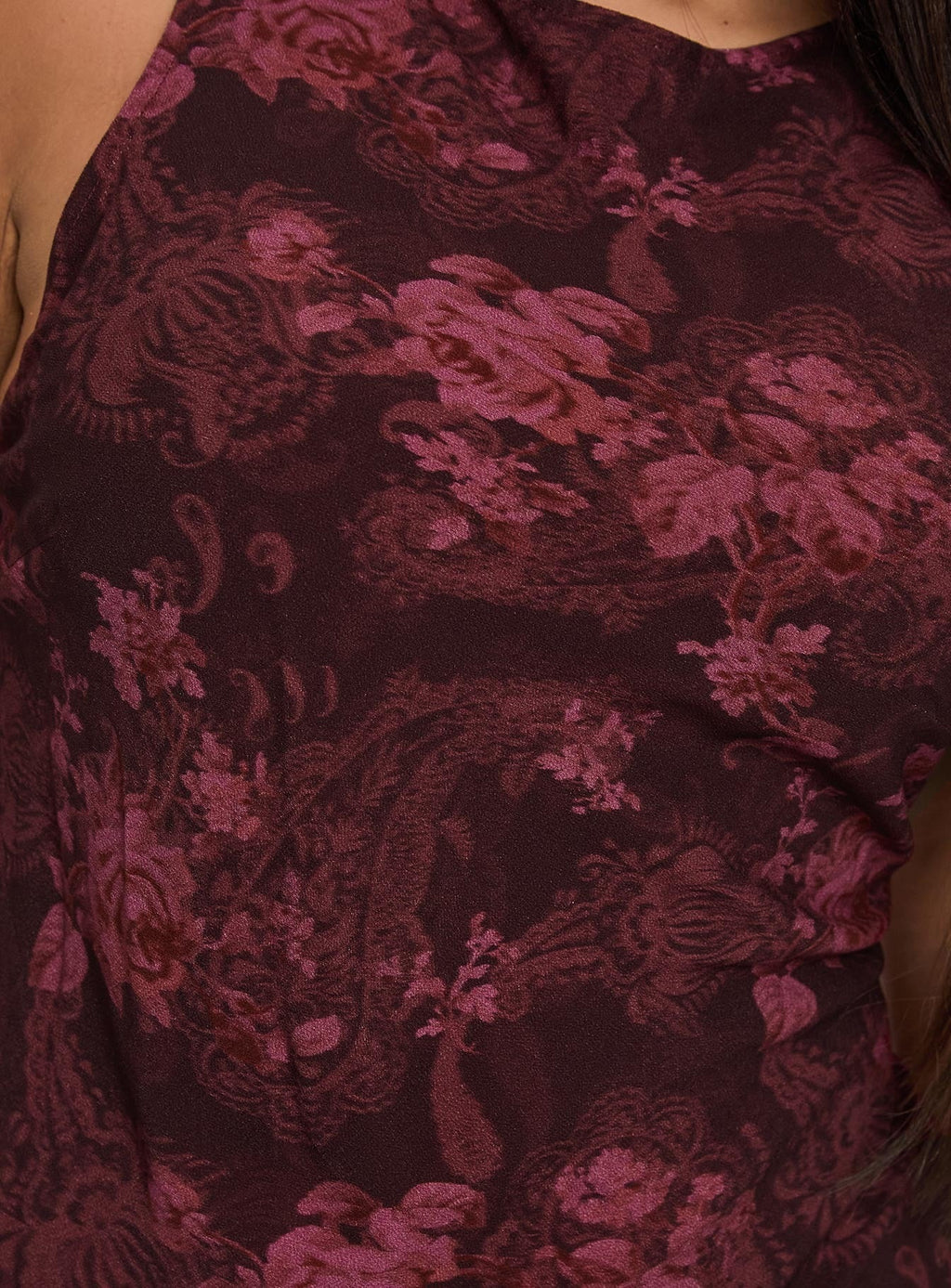 Vivre Mini Dress Burgundy Paisley Curve