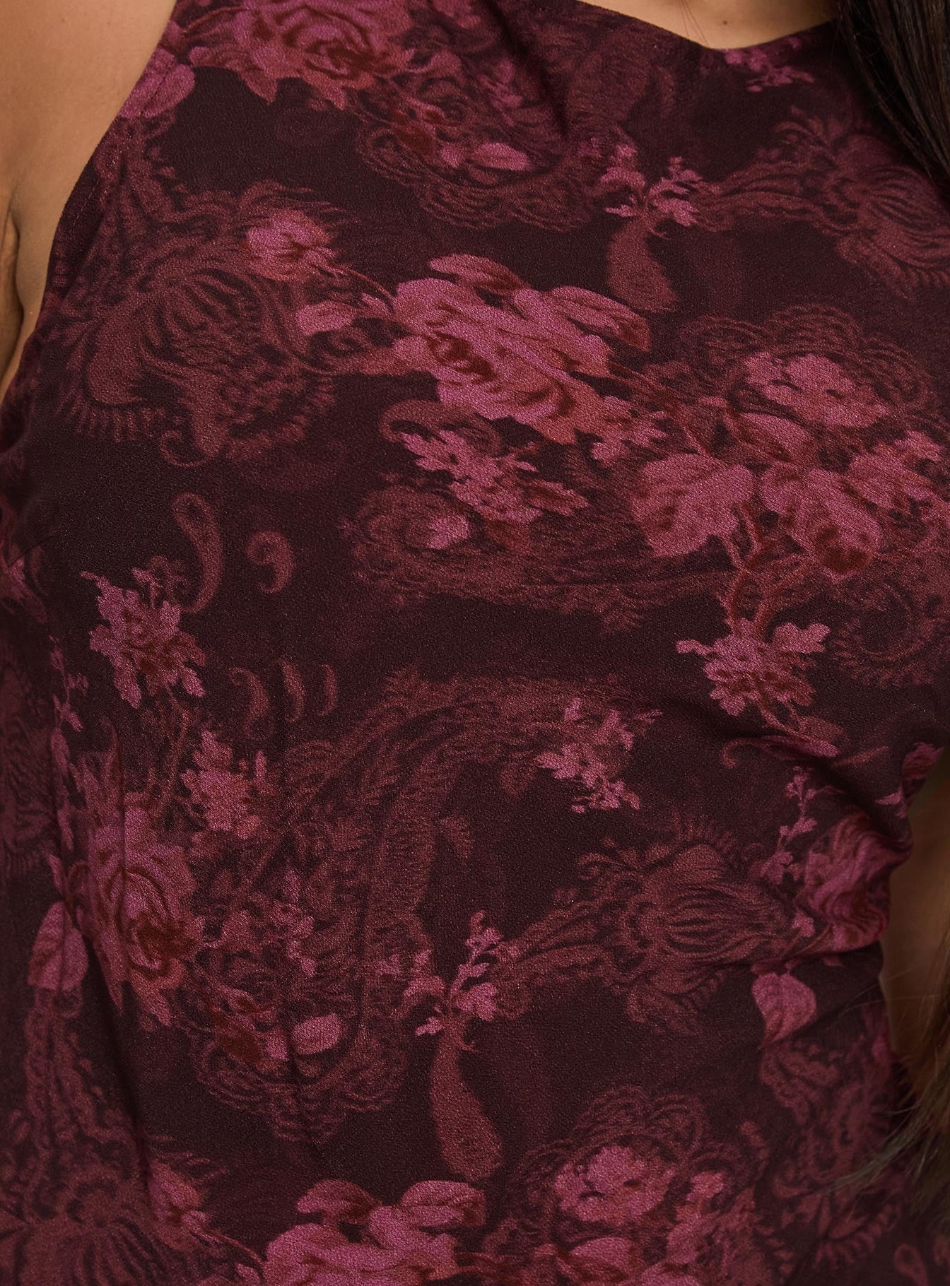 Vivre Mini Dress Burgundy Paisley Curve