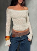 Mochapella Off The Shoulder Top White