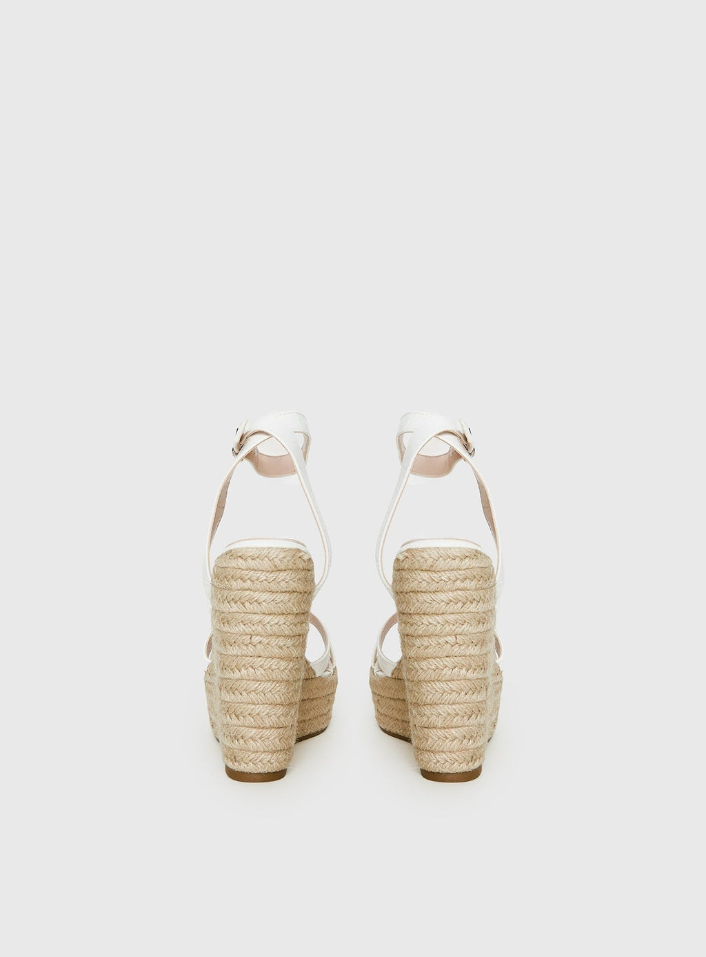 Jesper Espadrille Wedged Heels White Croc