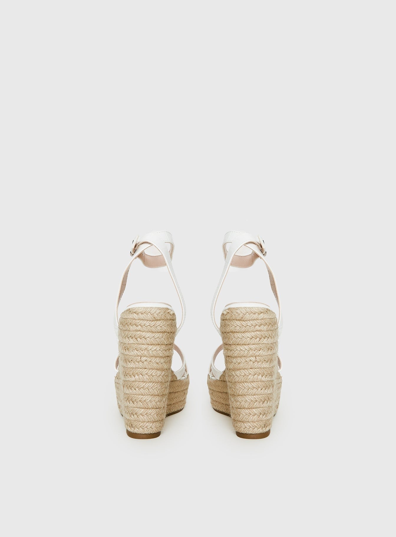 Jesper Espadrille Wedged Heels White Croc