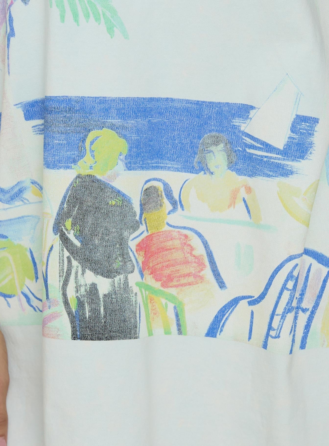 St Tropez Postcards Oversized Graphic Tee Washed Blue
