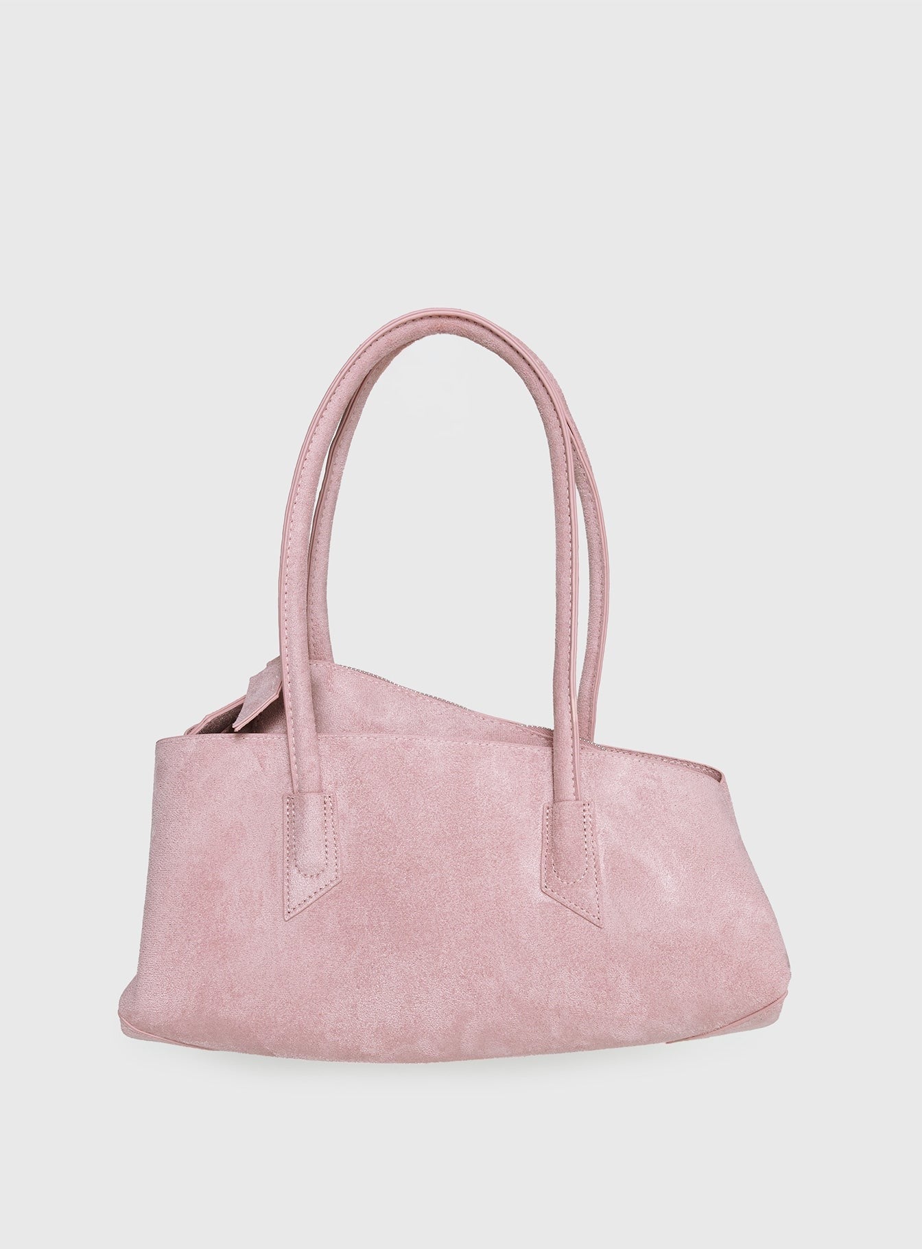 Hotshot Faux Suede Shoulder Bag Dusty Pink