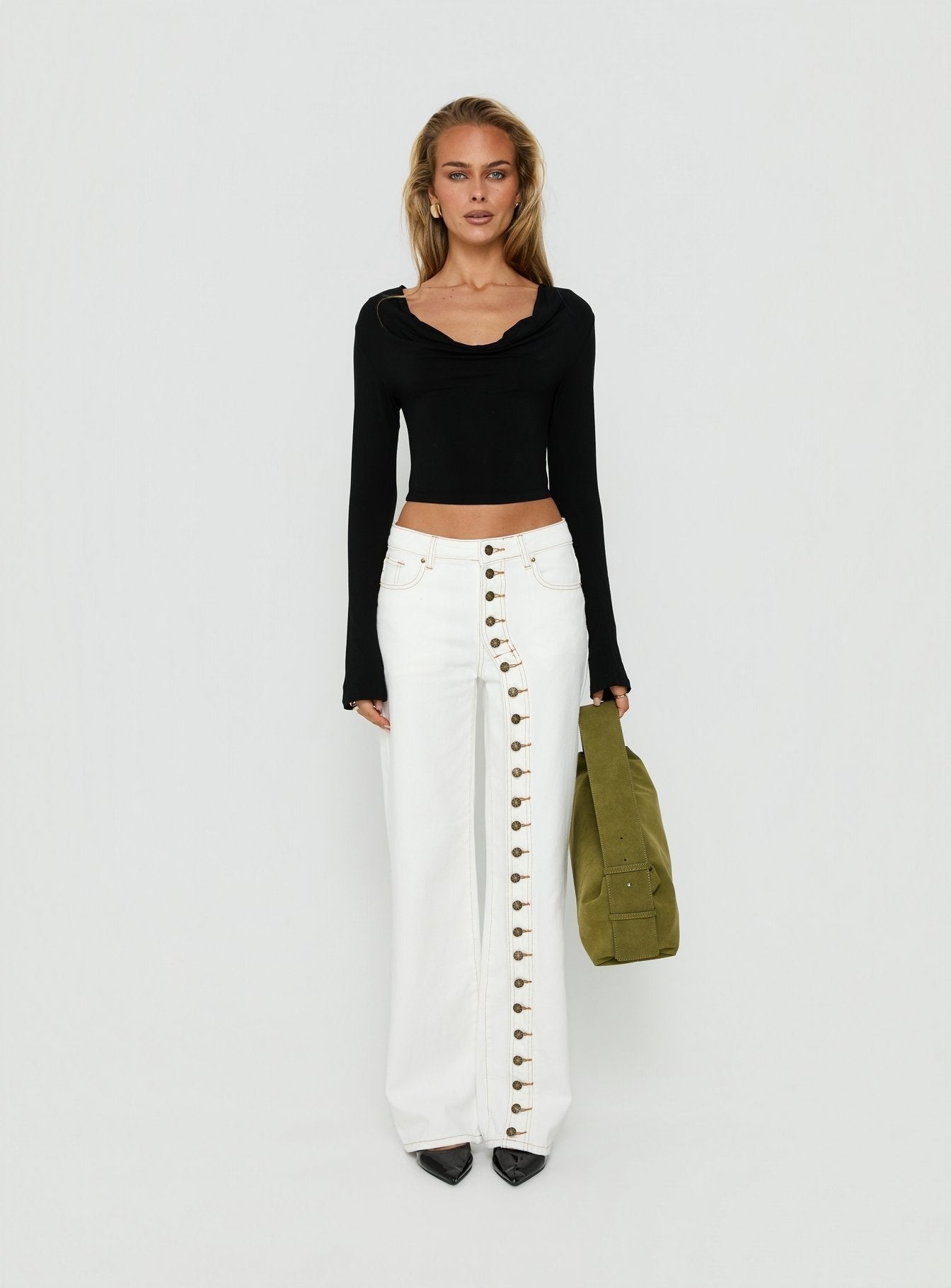 Penny Mid Rise Straight Leg Jeans White