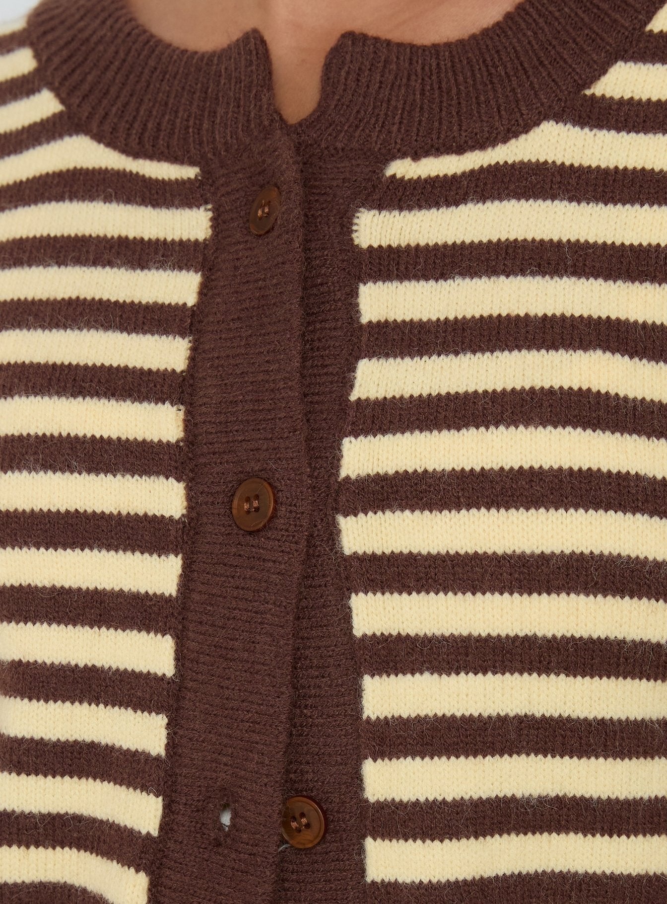 Melancholia Cardigan Brown / Lemon Stripe