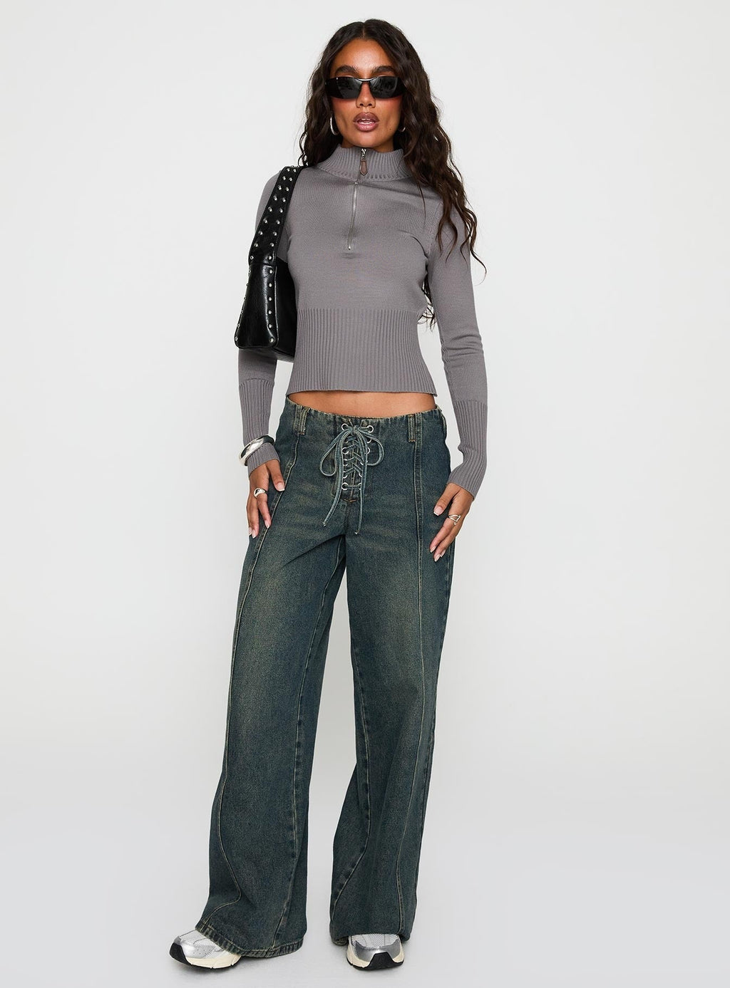 Set Adrift Zip Up Knit Sweater Mocha