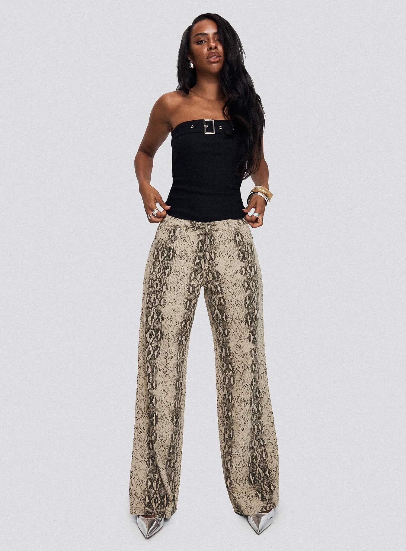 Serpentina Low Rise Straight Leg Jeans Snake