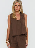 Lindey Sleeveless Top Brown