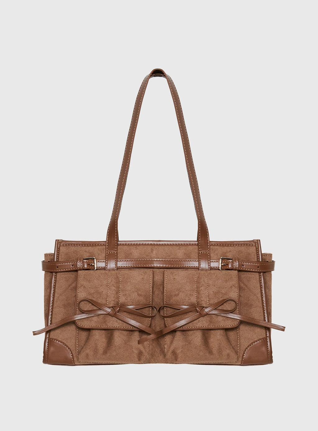 Beaming Bow Detail Shoulder Bag Tan
