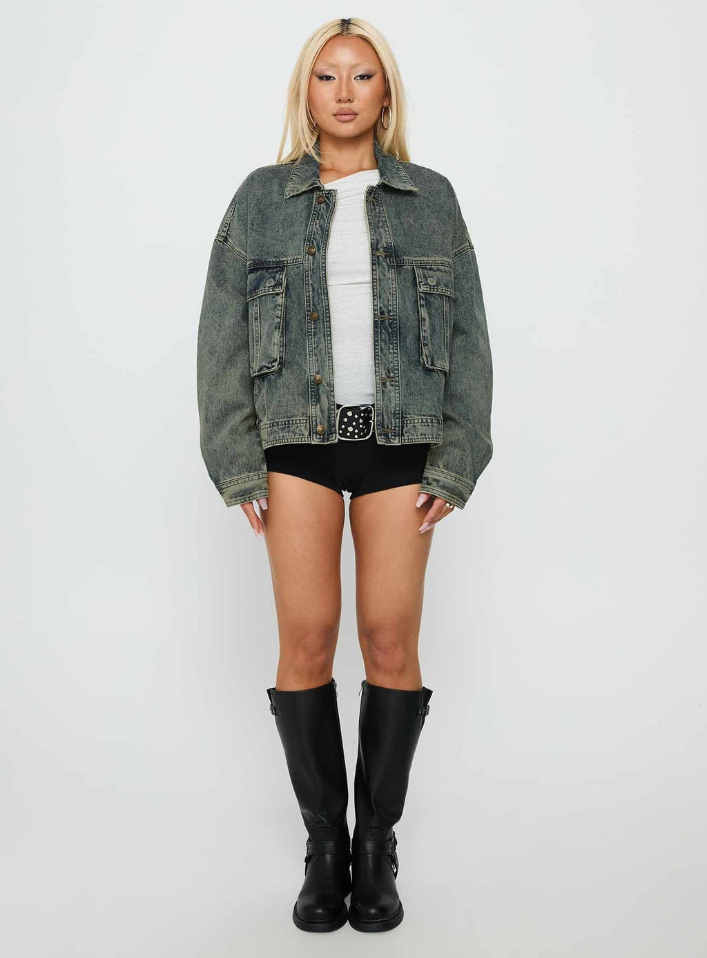 Kier Oversized Denim Jacket Acid Wash