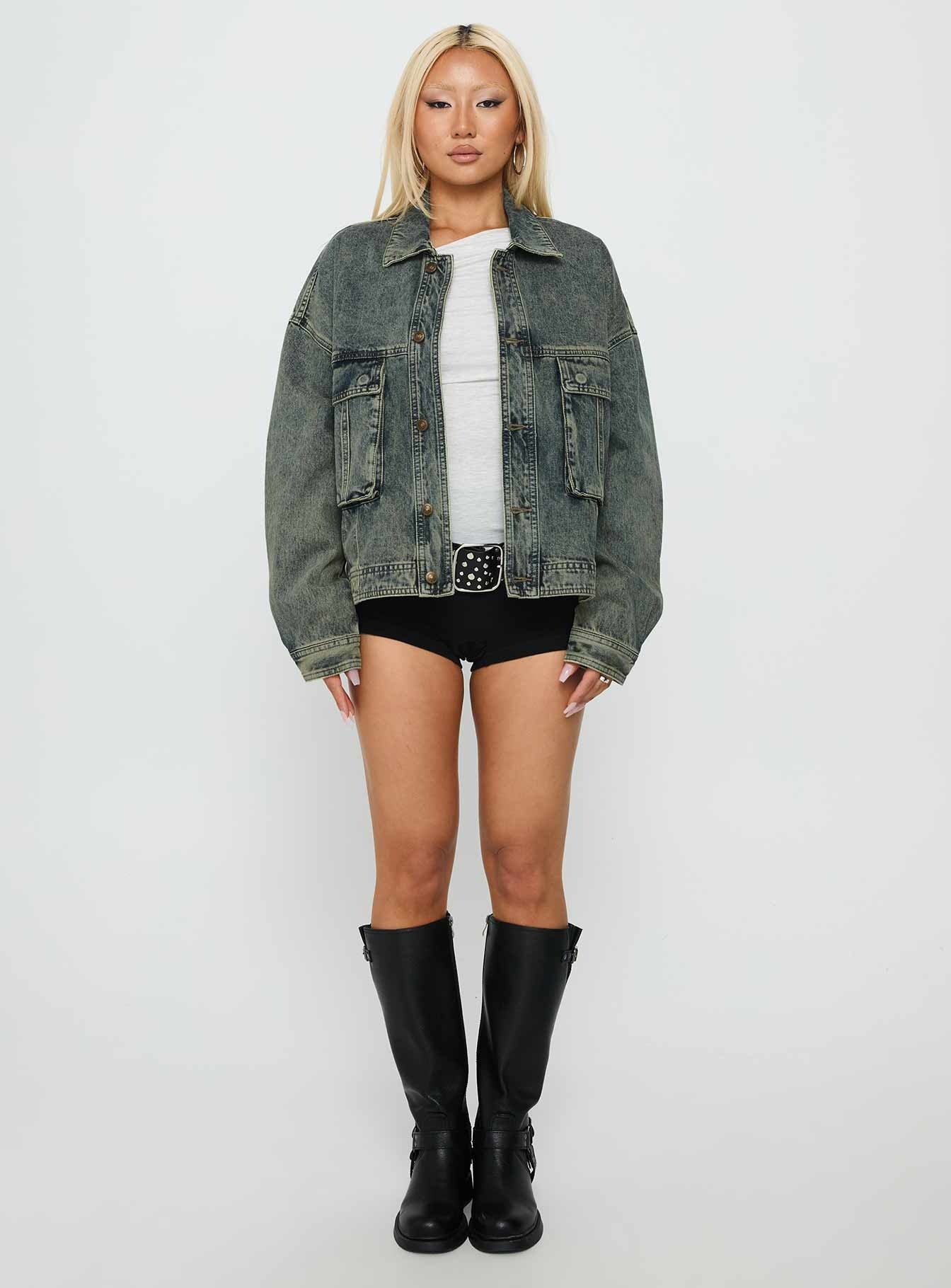 Kier Oversized Denim Jacket Acid Wash
