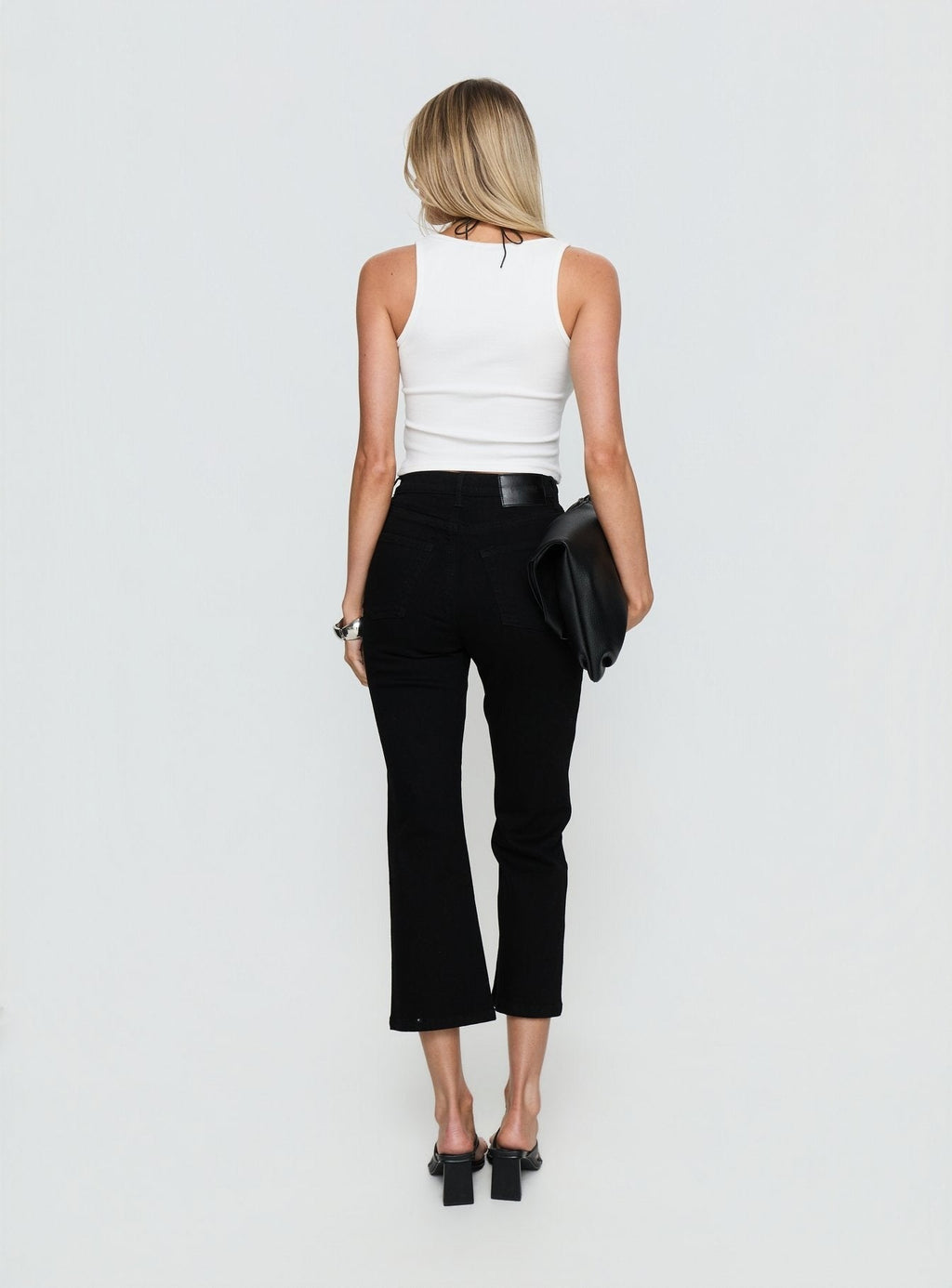 Cindee High Rise Cropped Jeans Jet Black