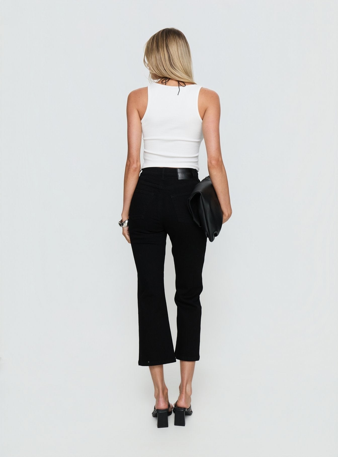 Cindee High Rise Cropped Jeans Jet Black