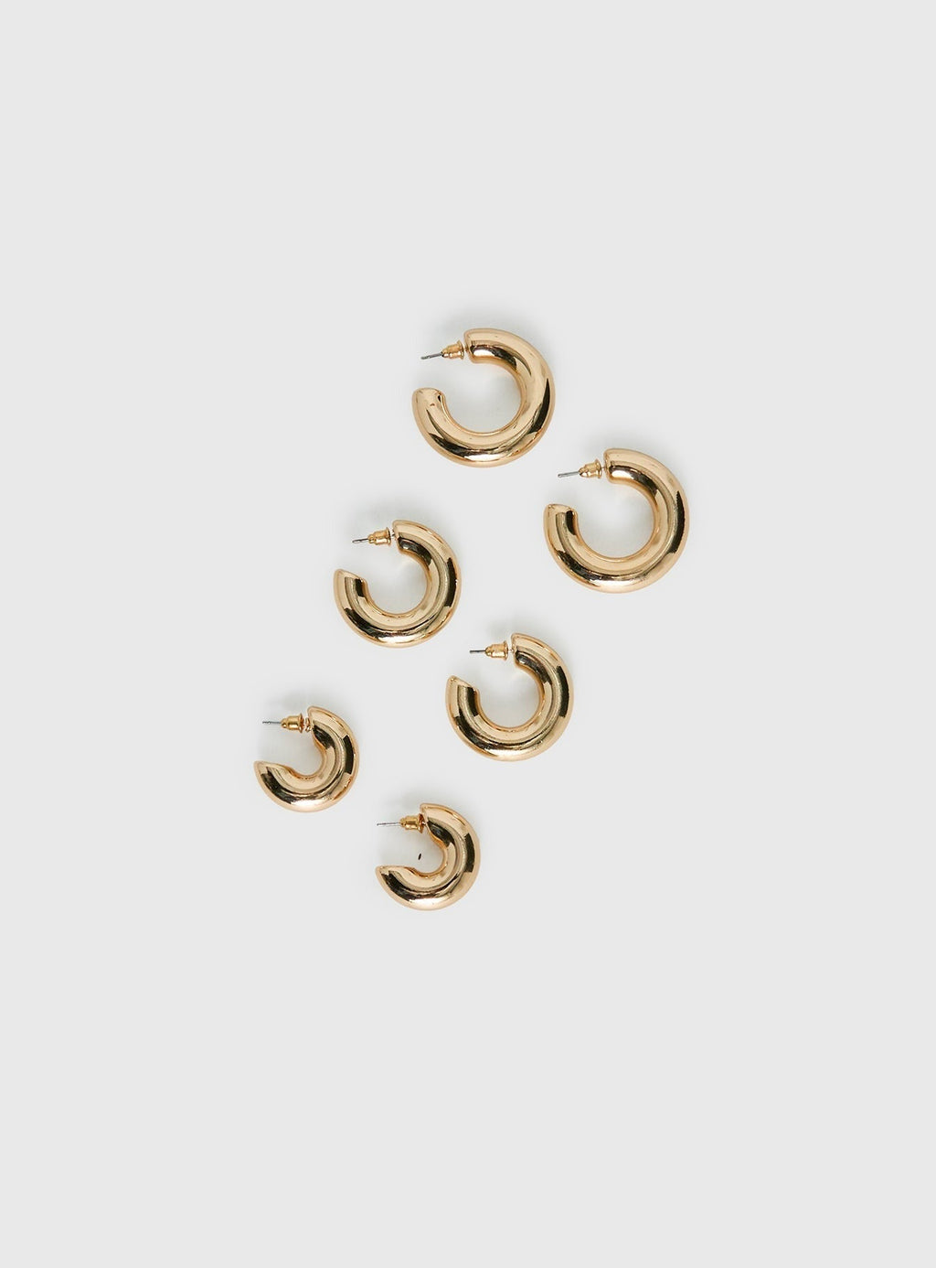 Delah Hoop Earring Pack Gold