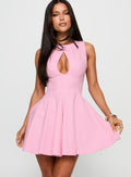 Precedence Keyhole Mini Dress Pink