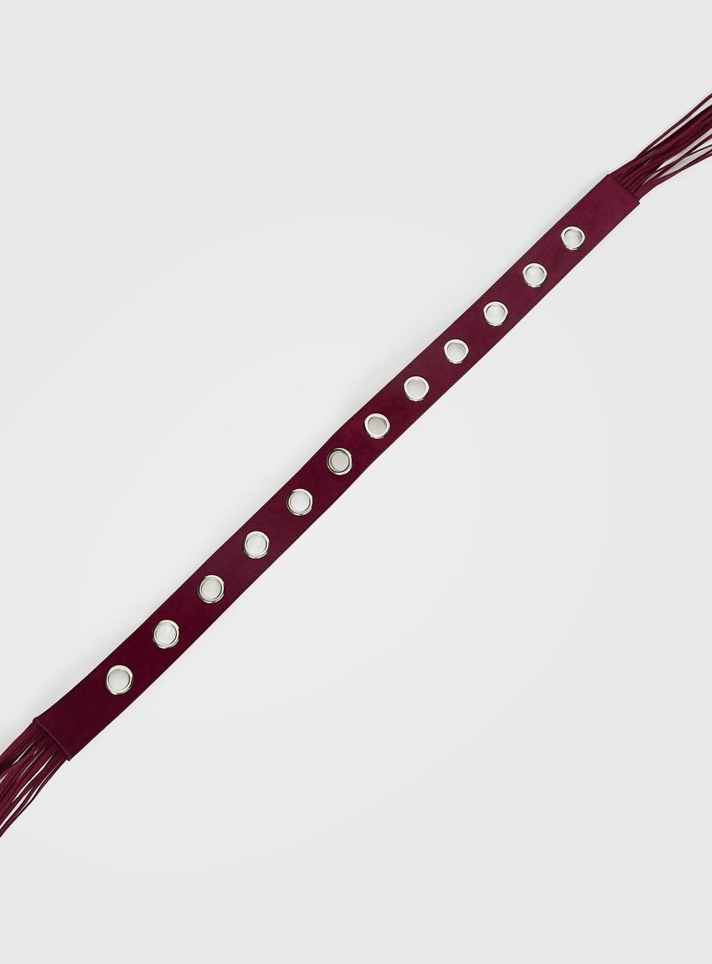 Maysie Faux Suede Tassel Belt Cherry