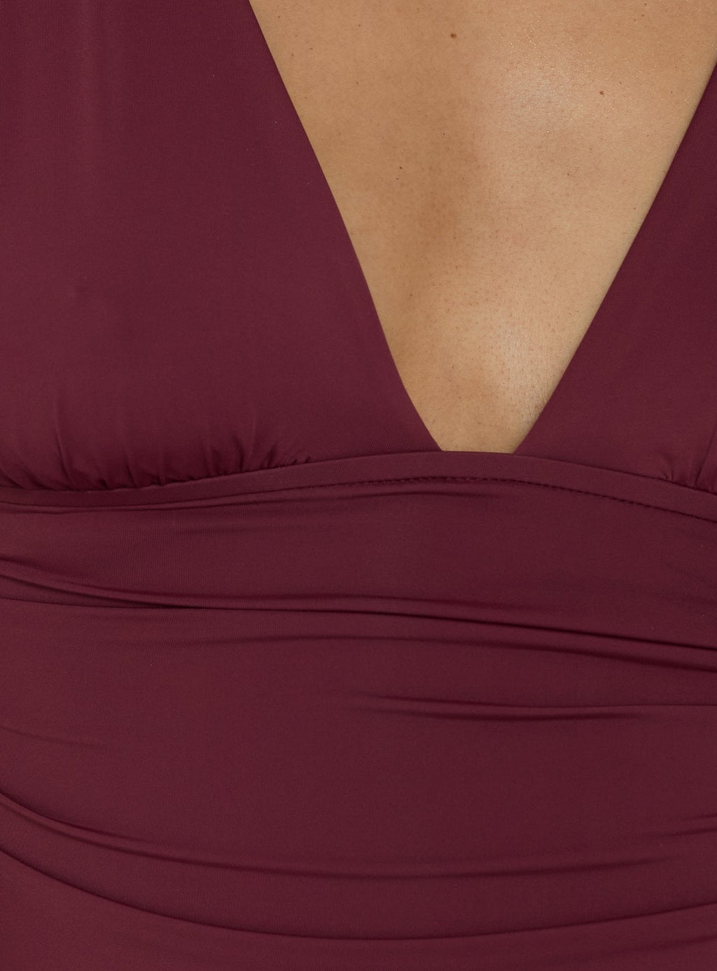 Liorah Thick Strap Plunge Neck Top Red