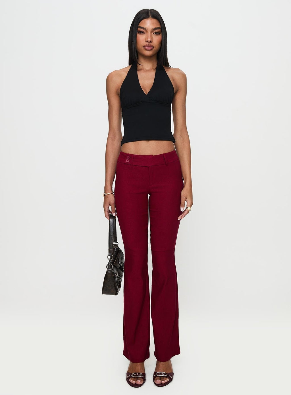 Kinkirk Flared Pants Burgundy Petite